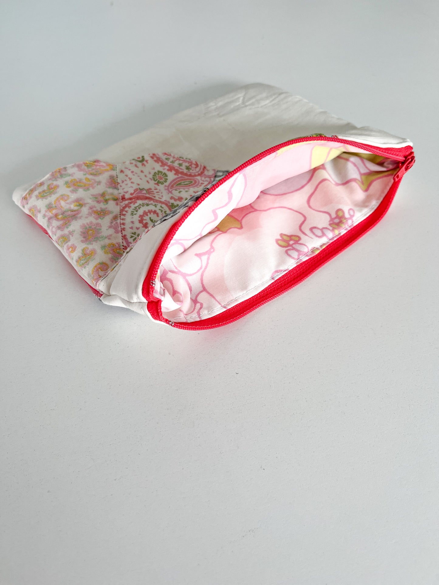 vintage quilt zippered pouch