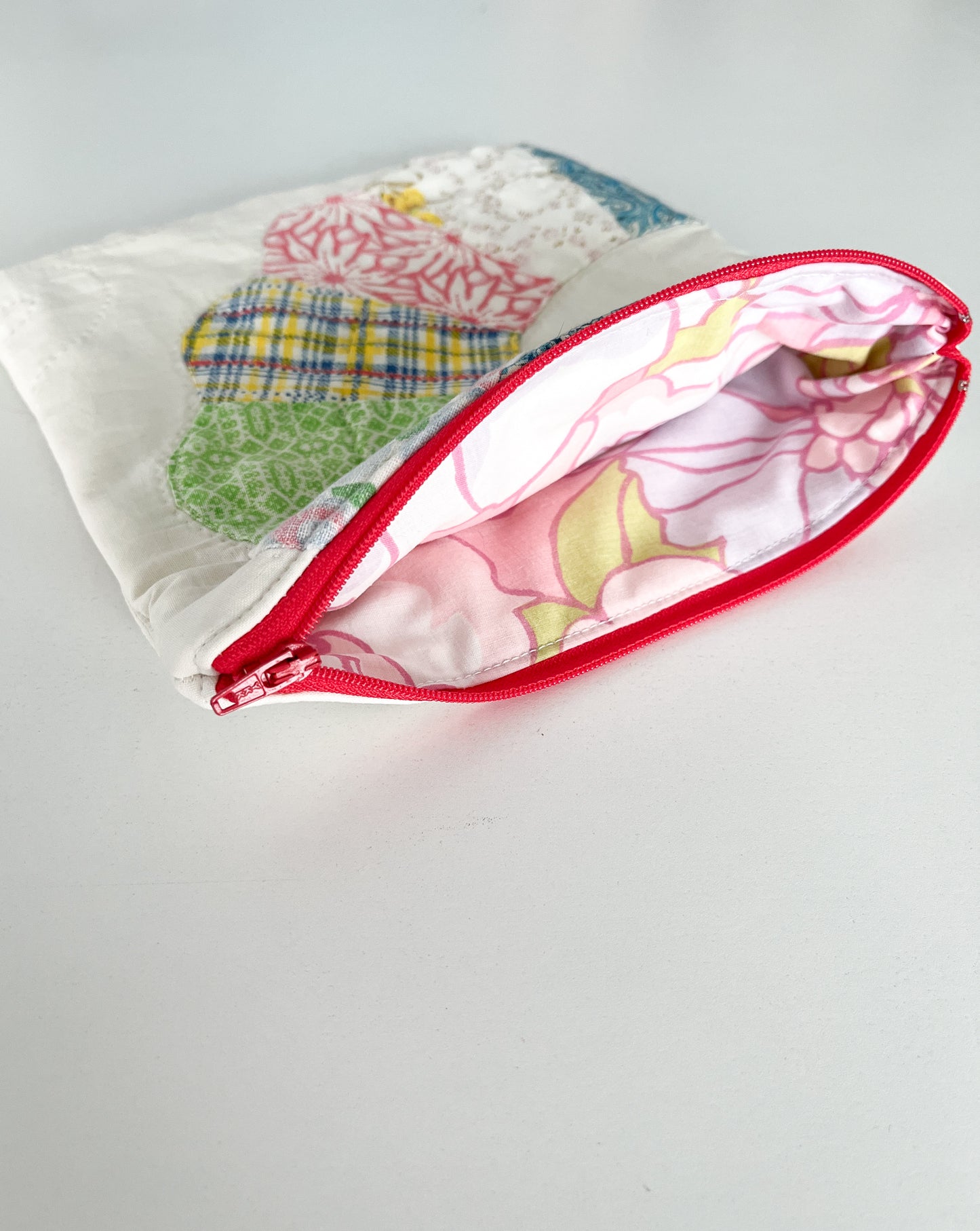 vintage quilt zippered pouch