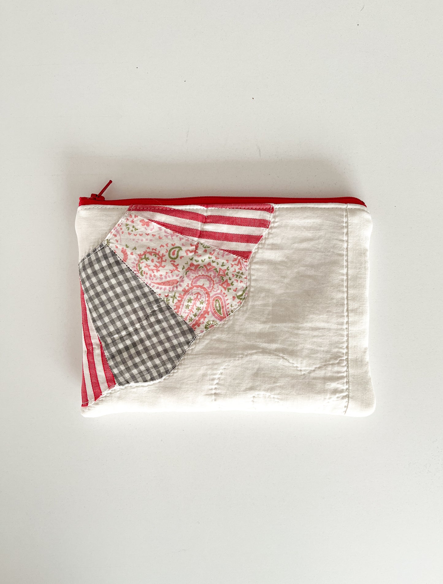 vintage quilt zippered pouch
