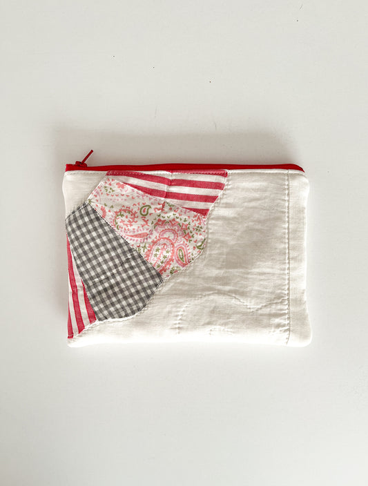 vintage quilt zippered pouch