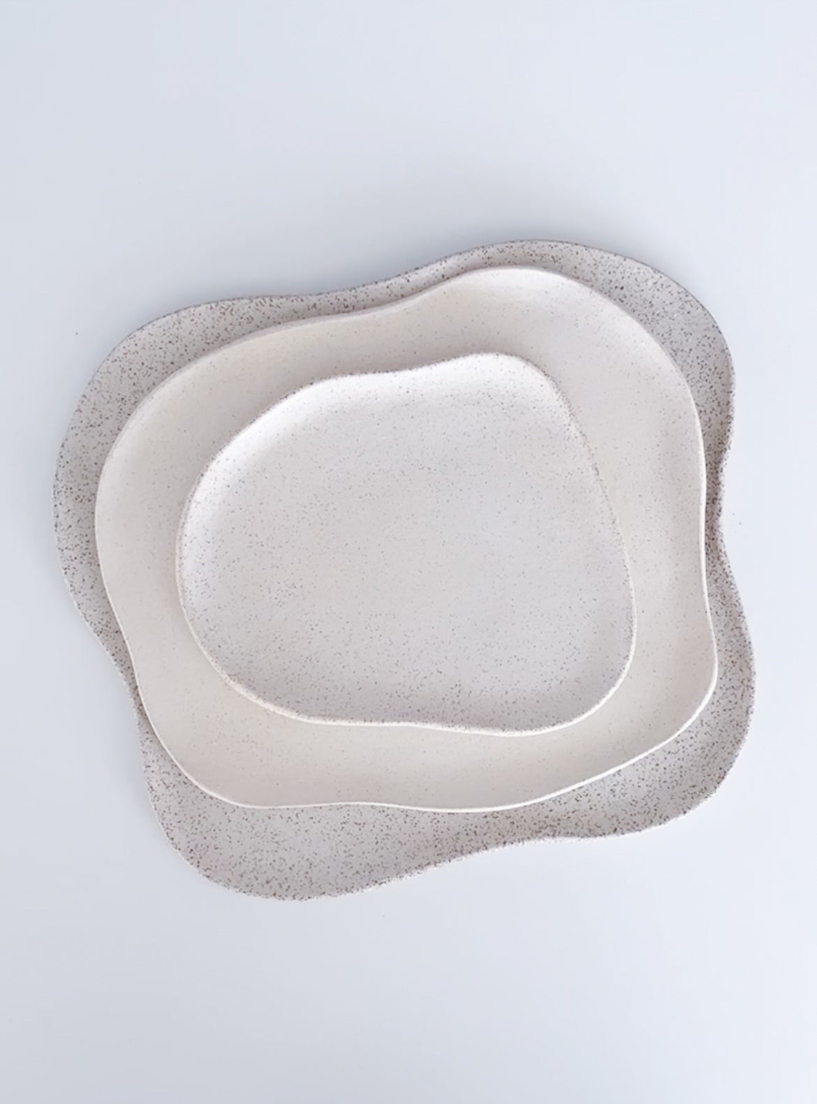 pebble plate dinnerware set in white speckle (made to order)