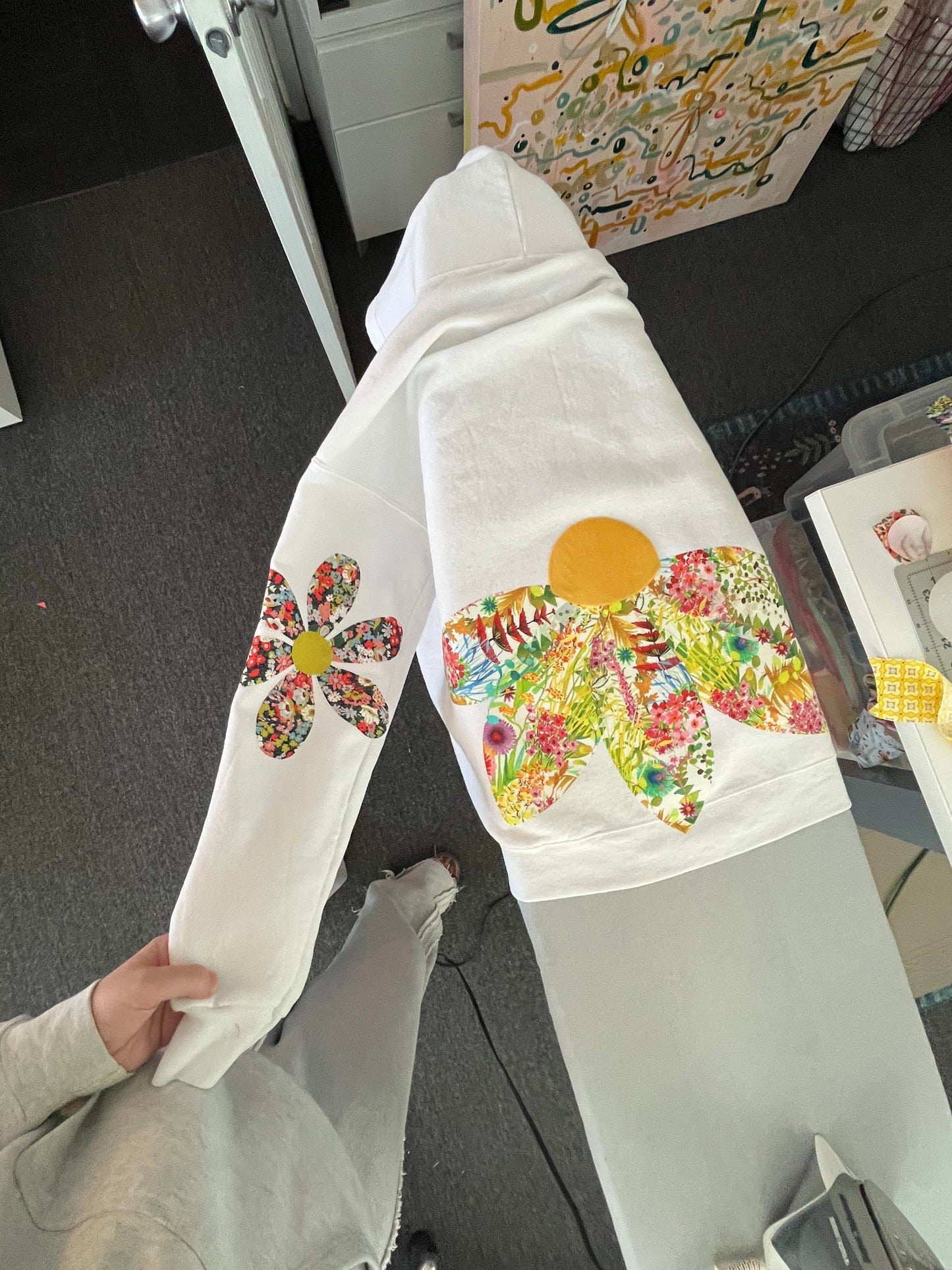 custom floral hoodie