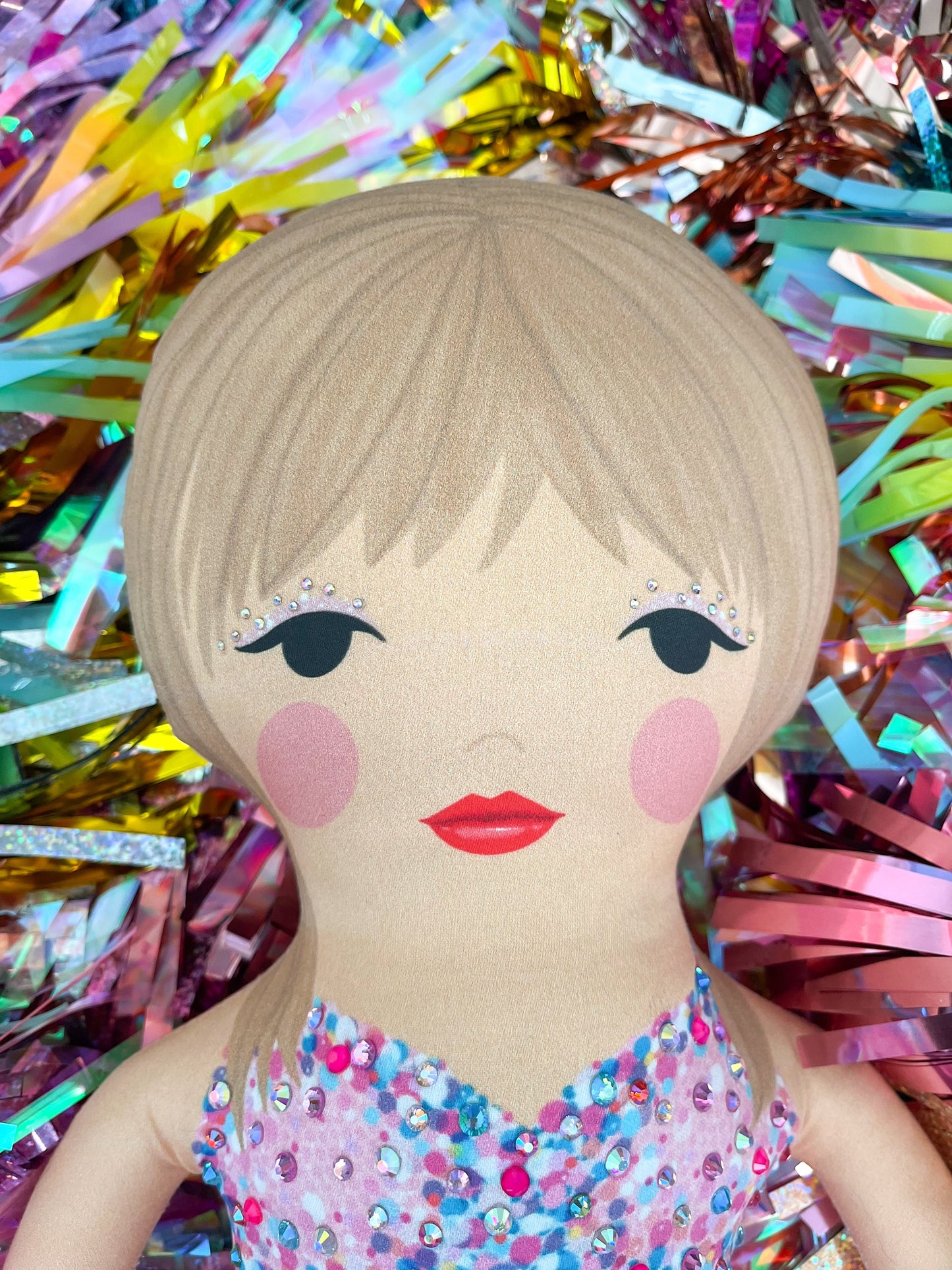 the unstuffed lover doll in pink and blue