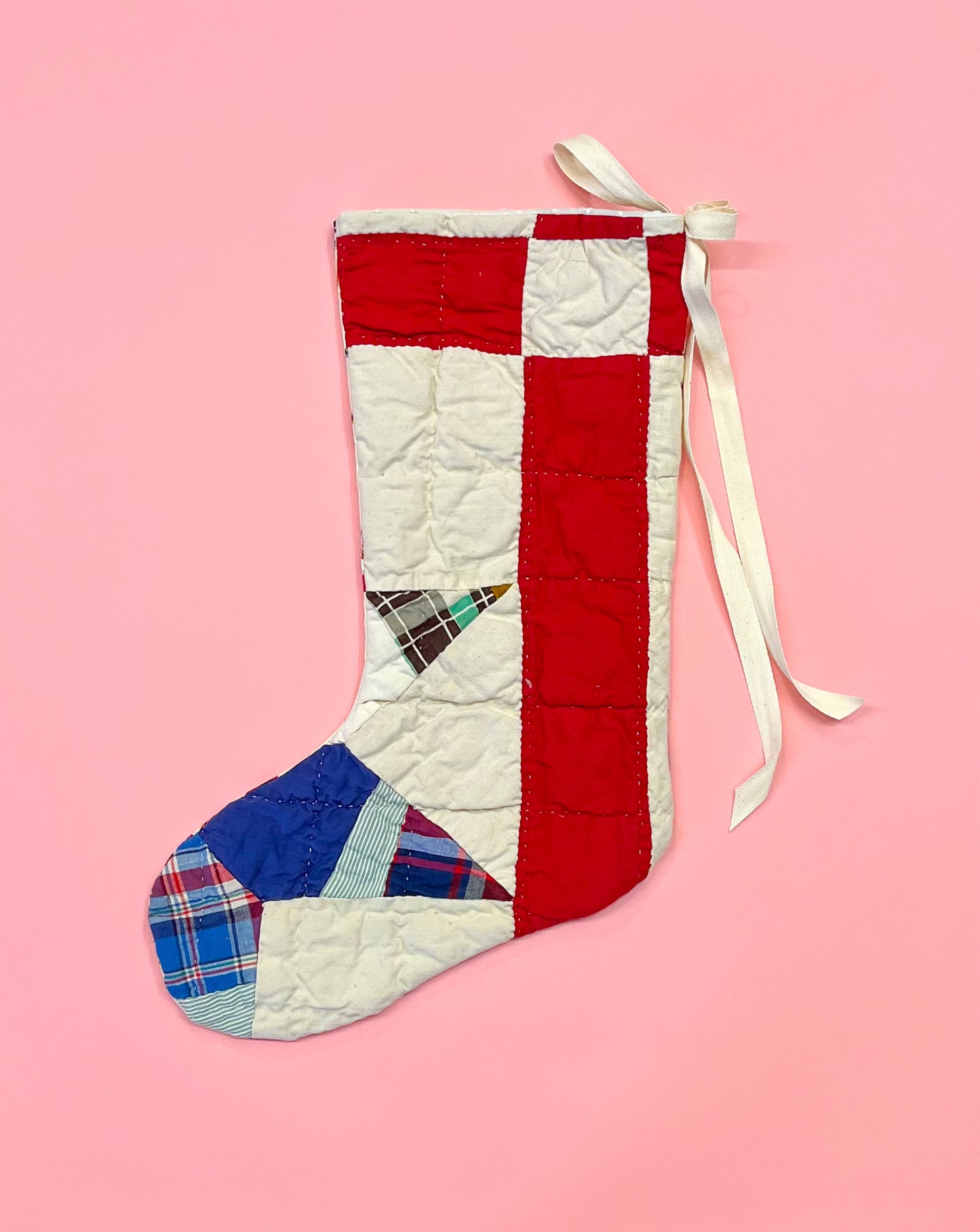 vintage quilt christmas stocking no.35
