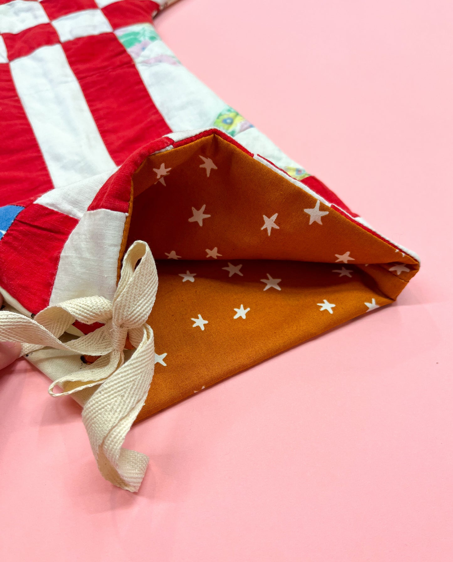 vintage quilt christmas stocking no.44