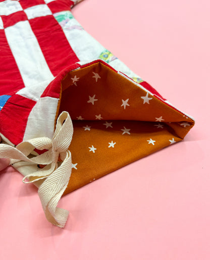 vintage quilt christmas stocking no.44