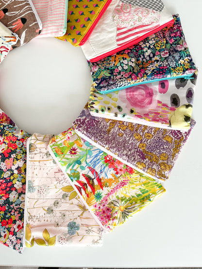 vintage quilt zippered pouch