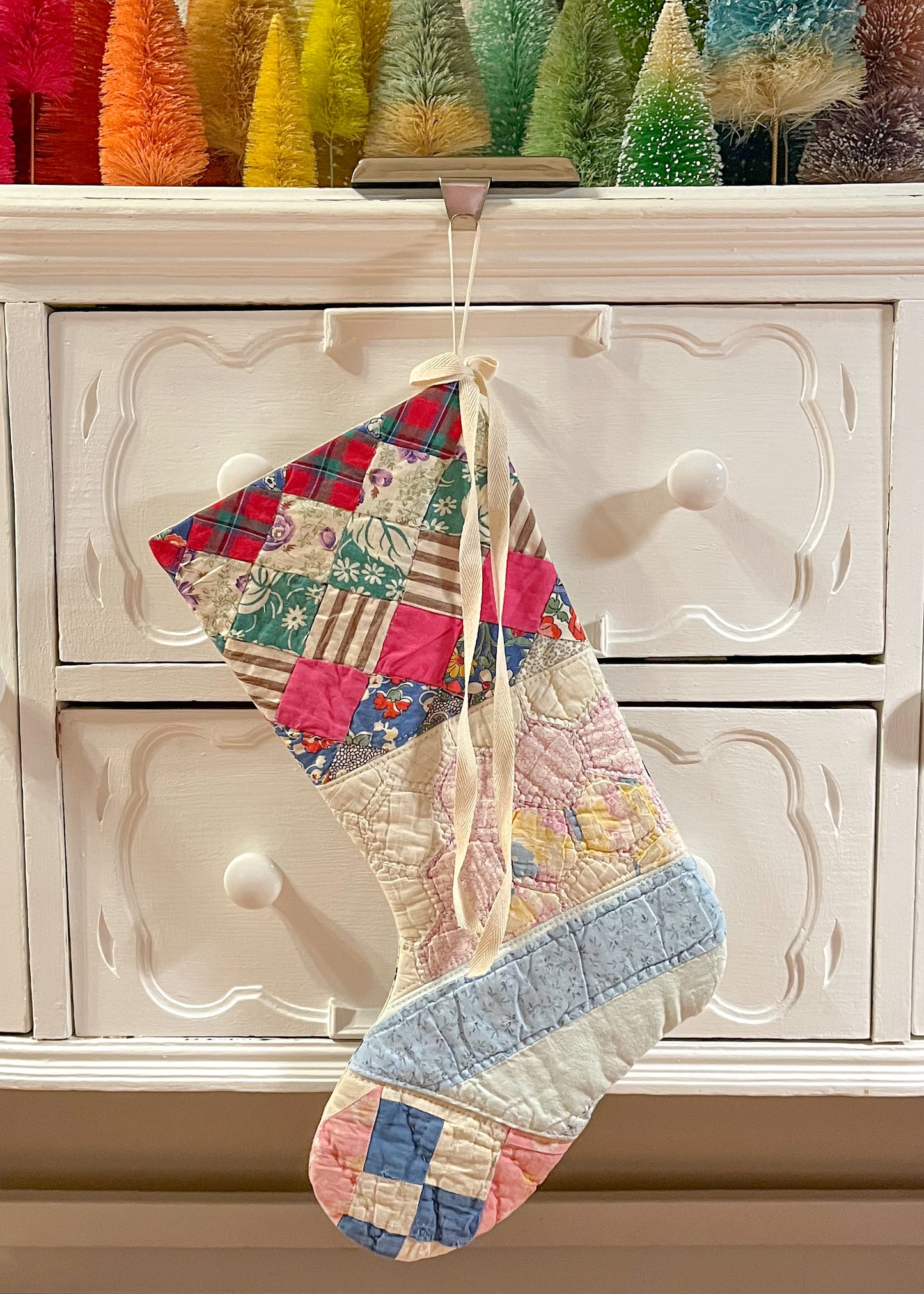 vintage quilt christmas stocking no.3