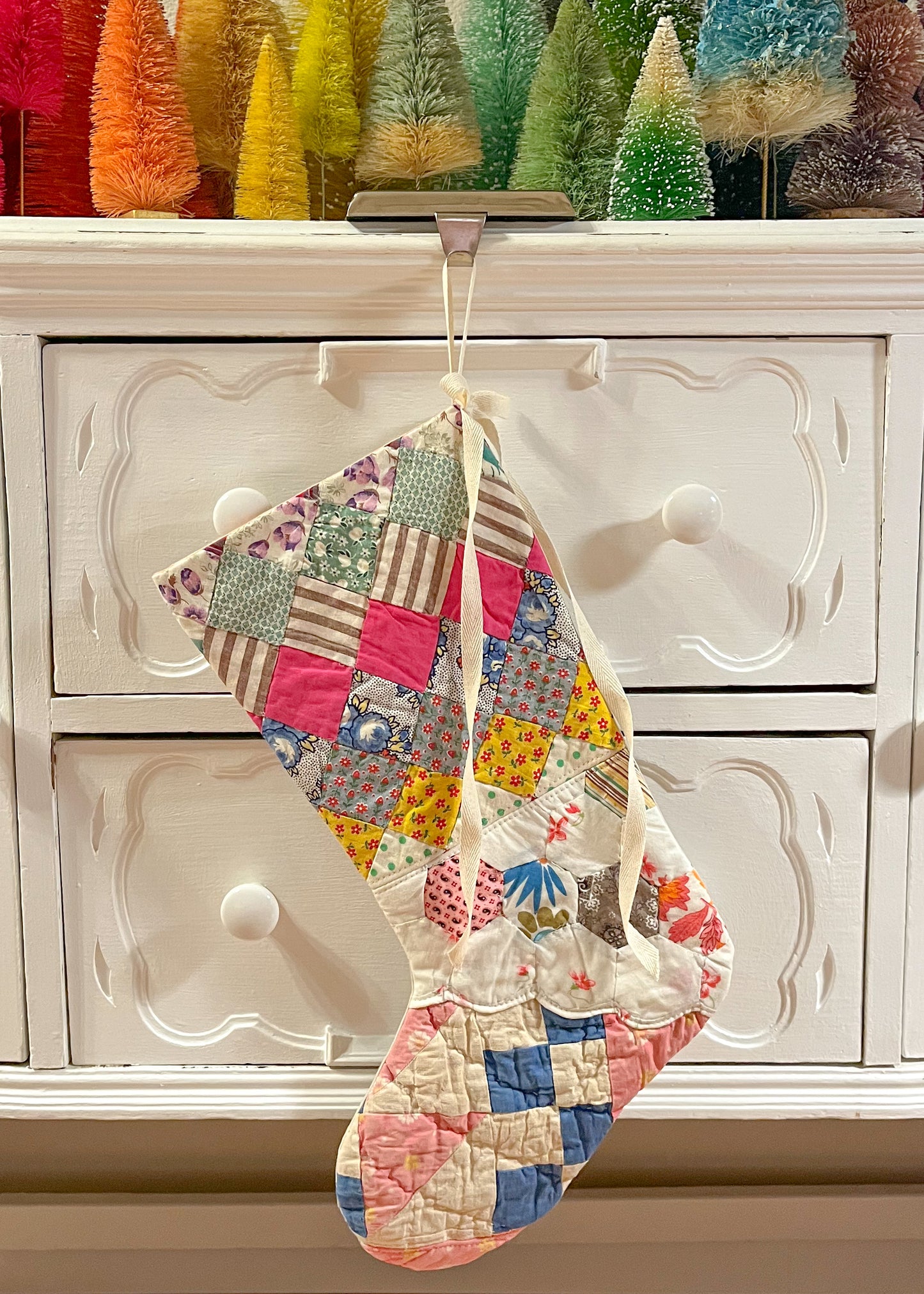 vintage quilt christmas stocking no.2