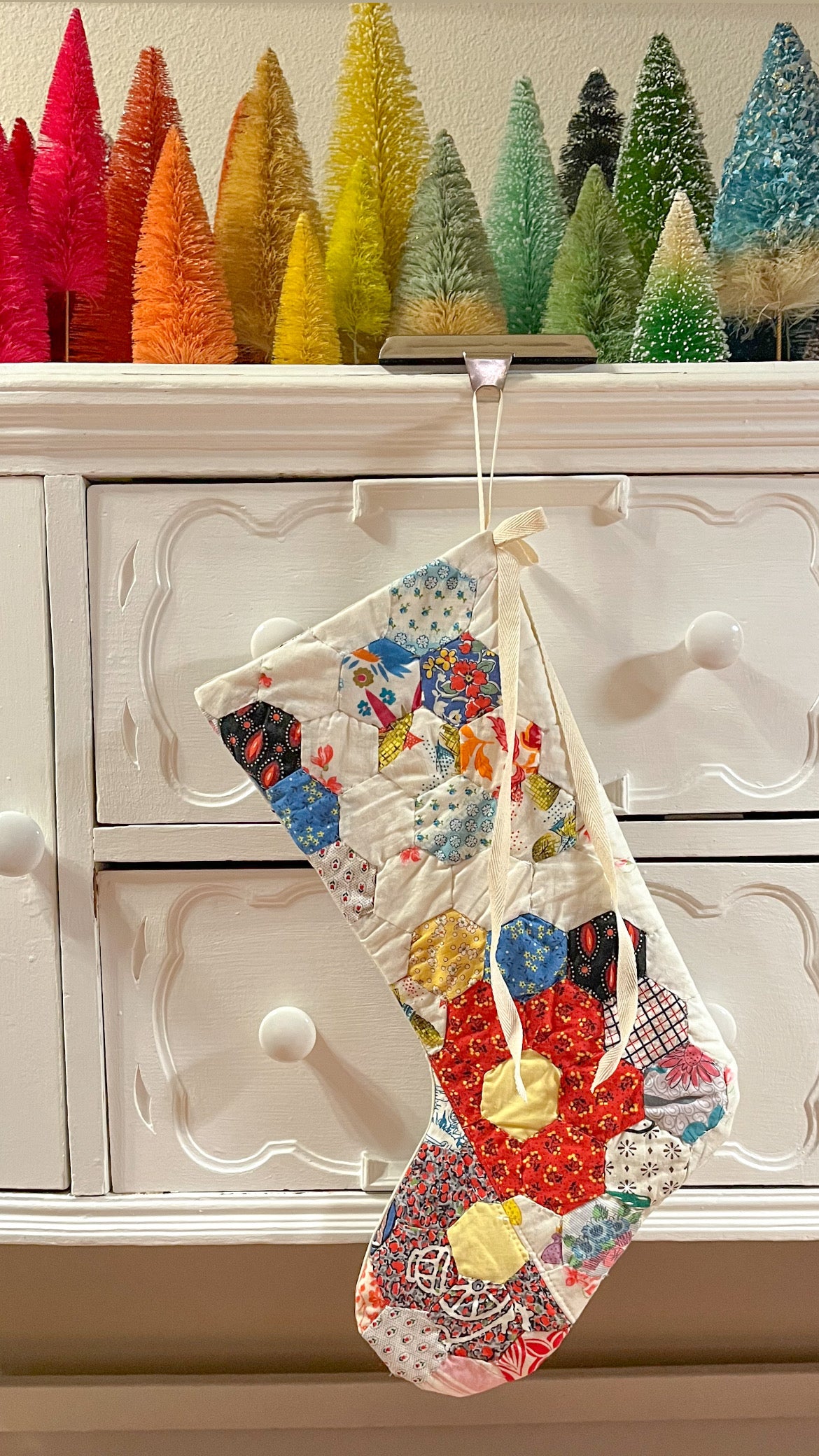 vintage quilt christmas stocking no.11