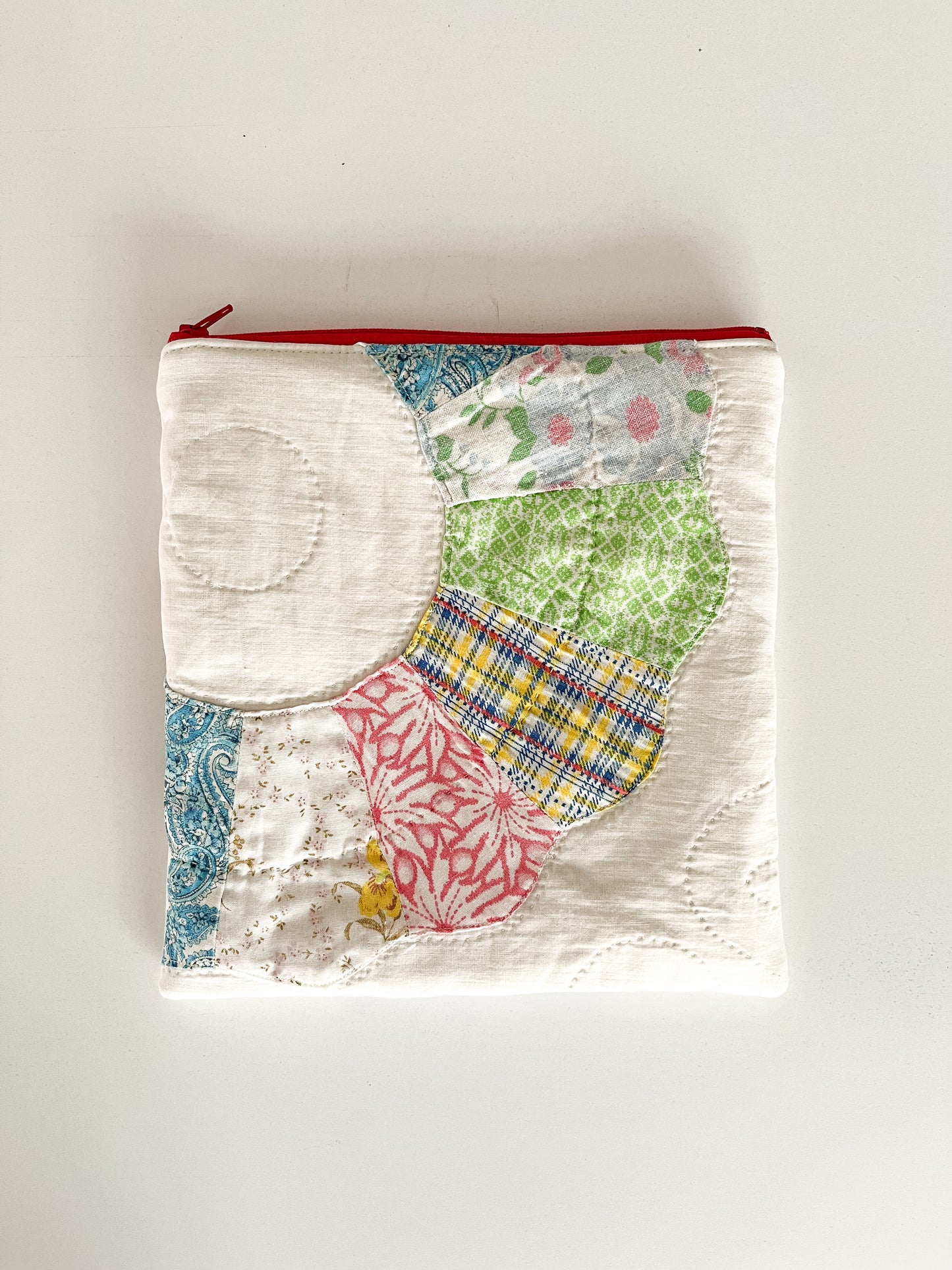 vintage quilt zippered pouch
