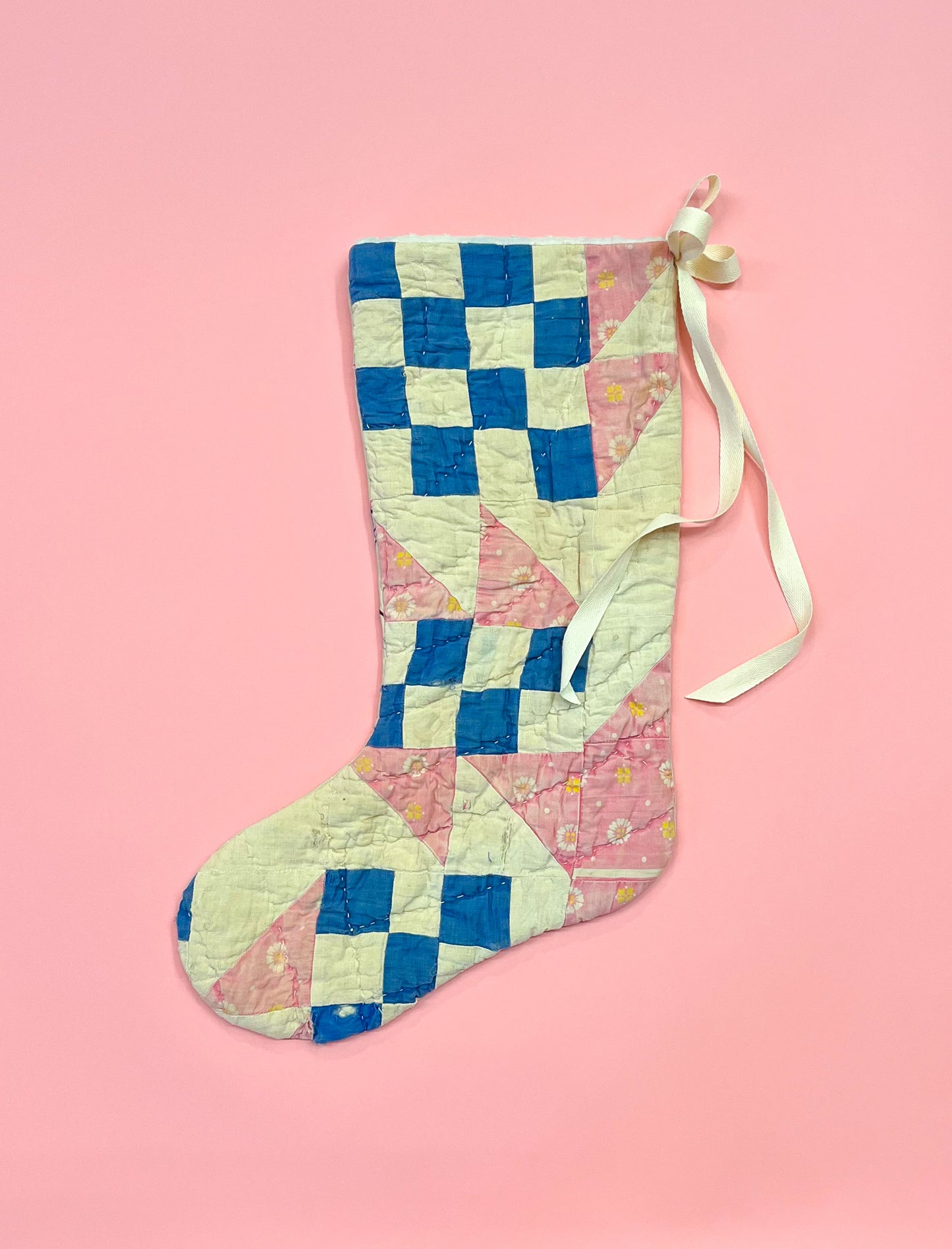 vintage quilt christmas stocking no.17