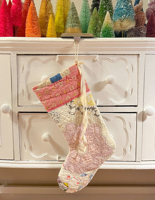 vintage quilt christmas stocking no.1