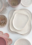 pebble plate dinnerware set in white speckle