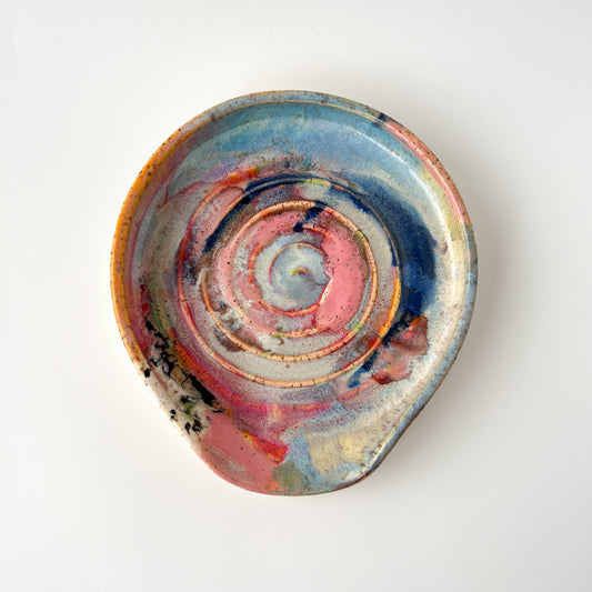 rainbow glaze spoon rest no.6