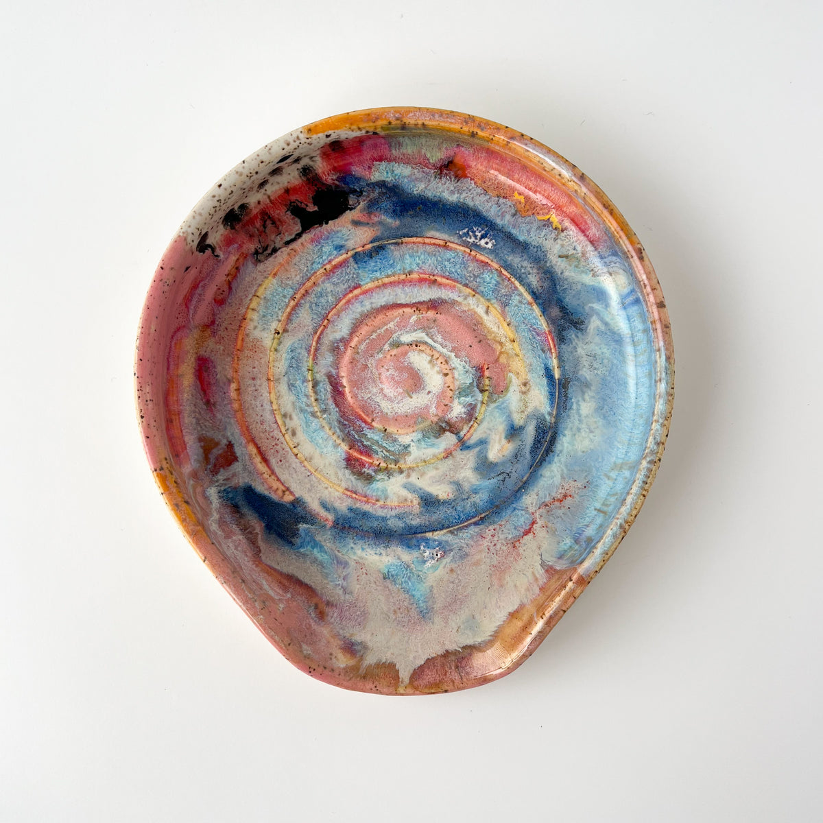 rainbow glaze spoon rest no.10