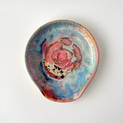 rainbow glaze spoon rest no.11