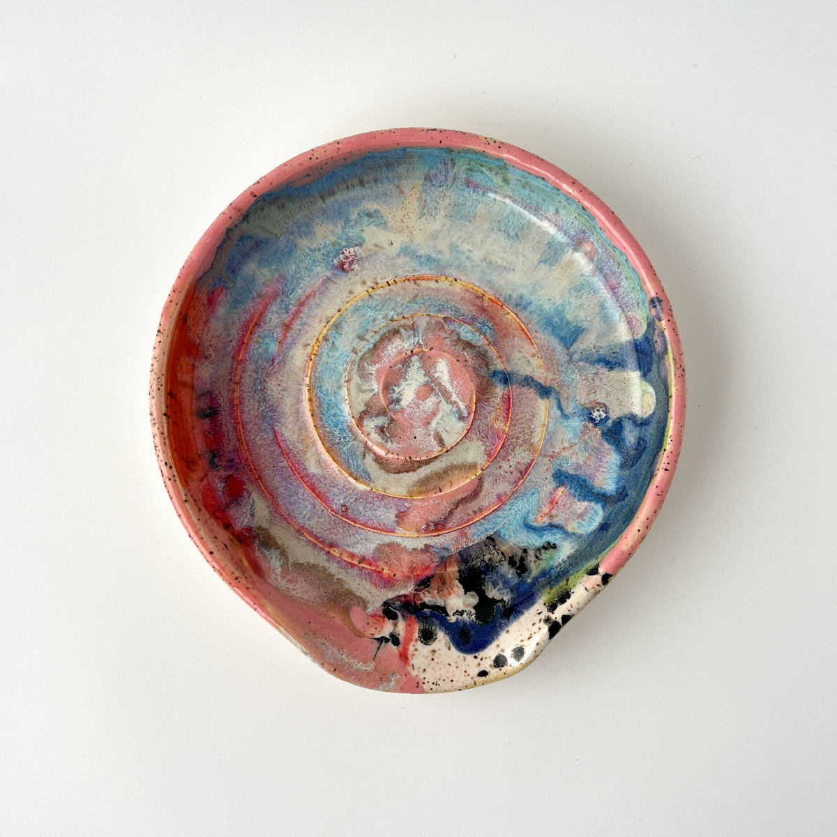 rainbow glaze spoon rest no.12