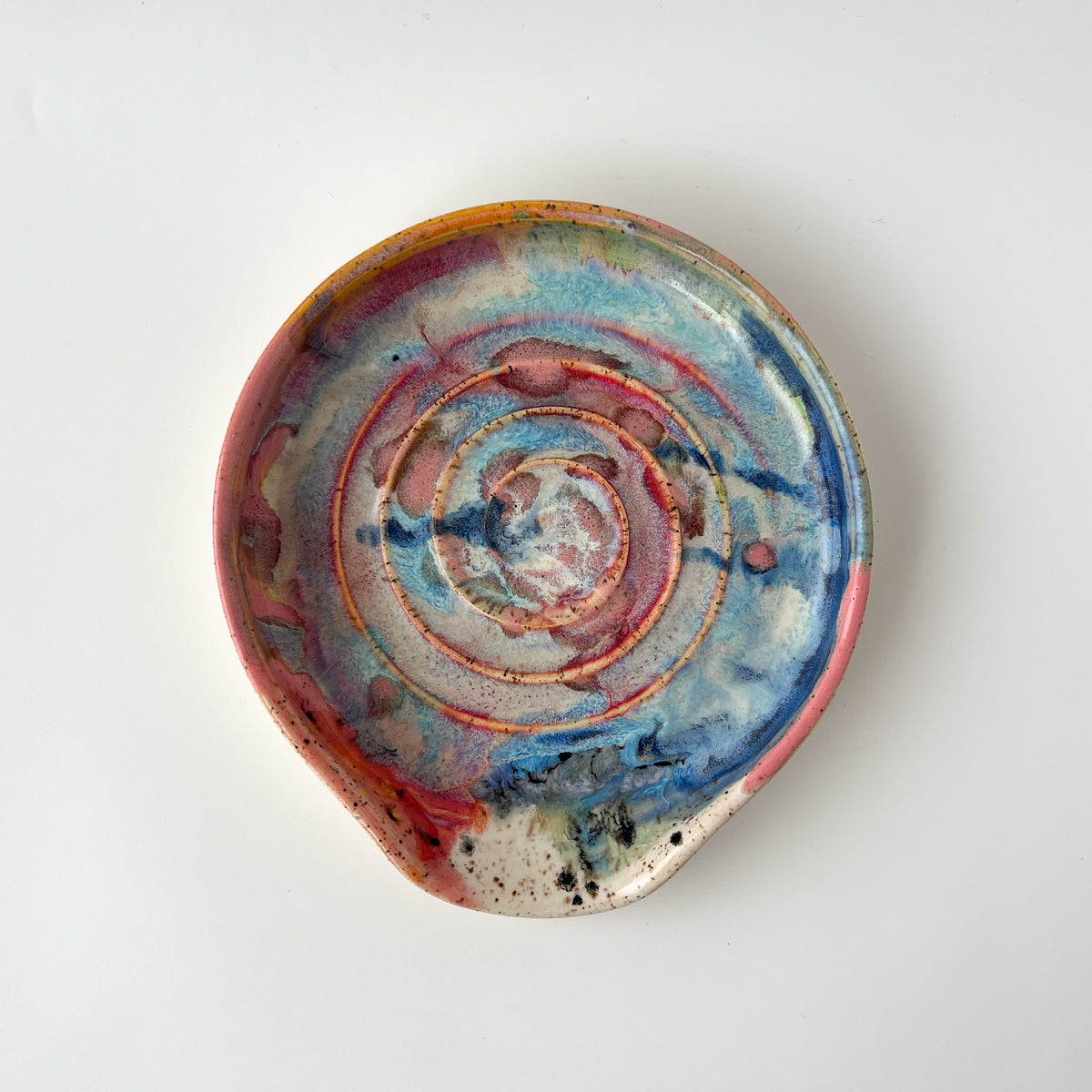 rainbow glaze spoon rest no.13