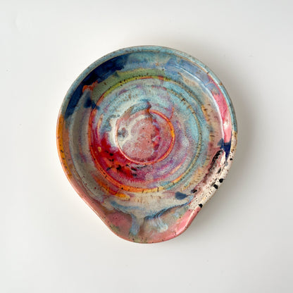 rainbow glaze spoon rest no.18