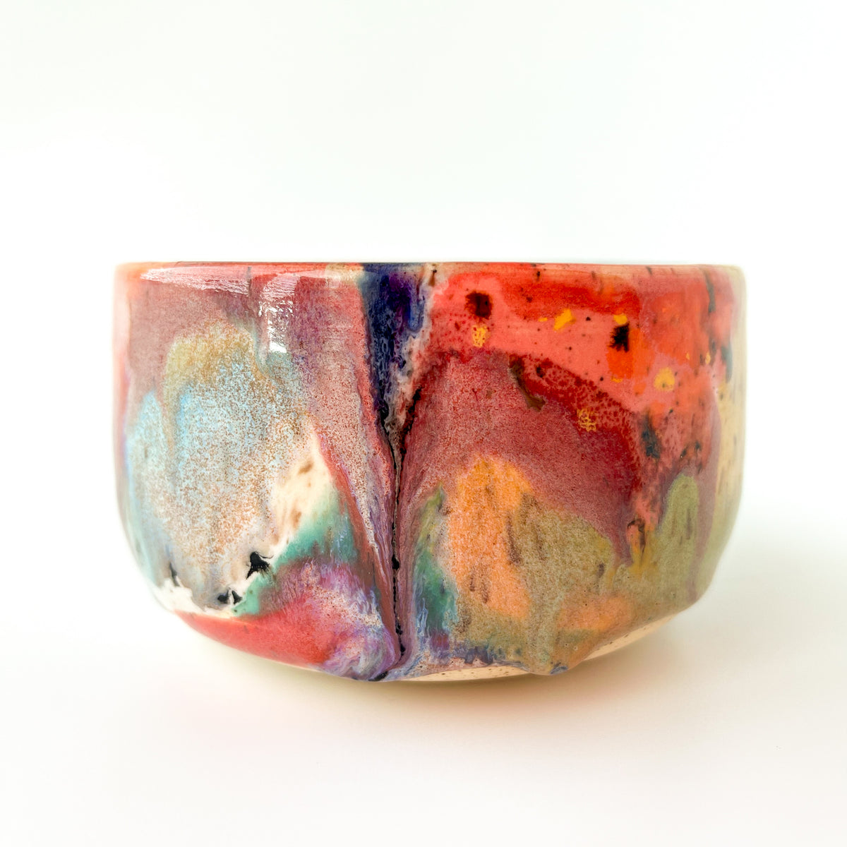 rainbow glaze snack bowl no.14