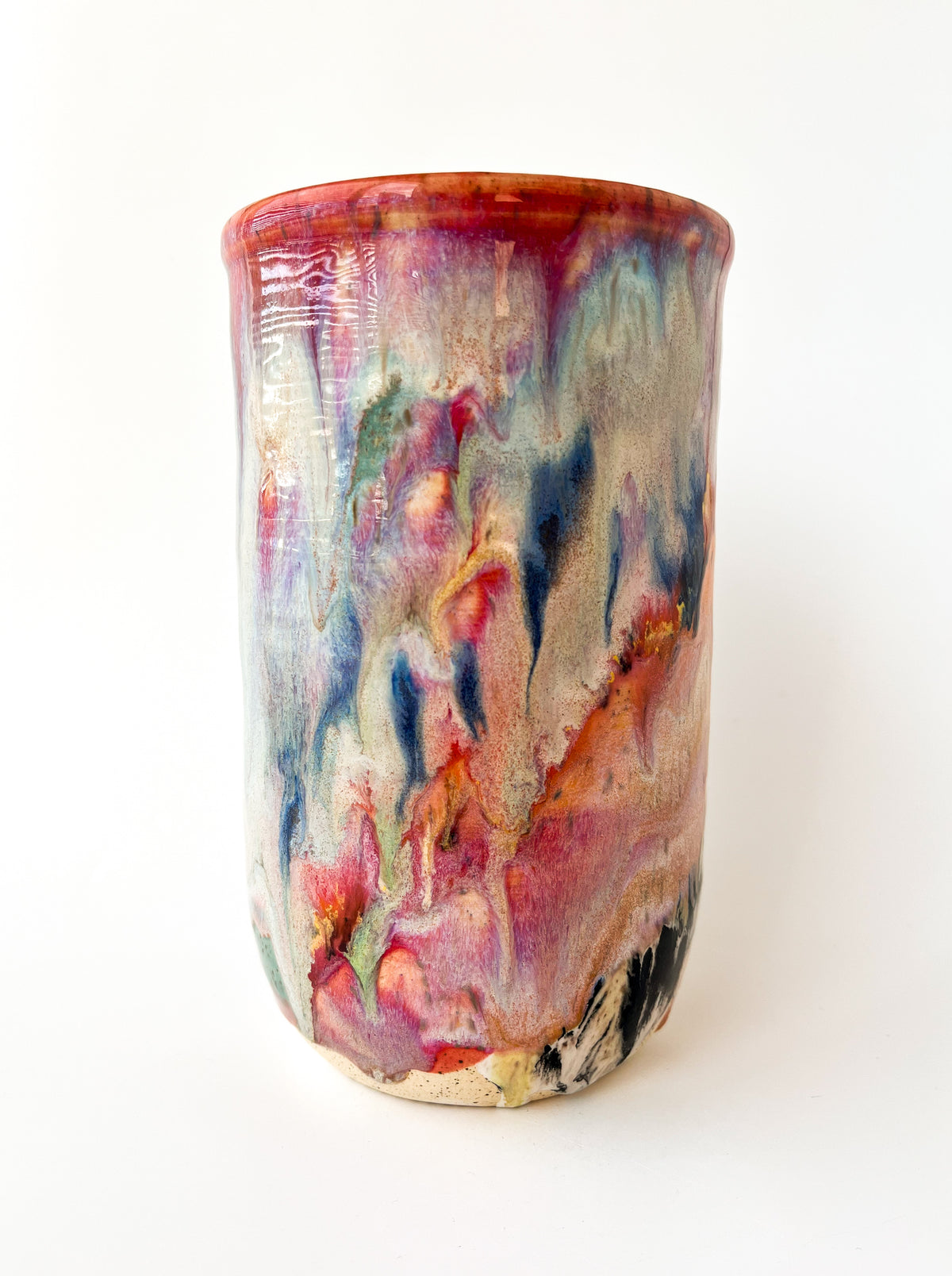 rainbow glaze bottle chiller / vase no.1