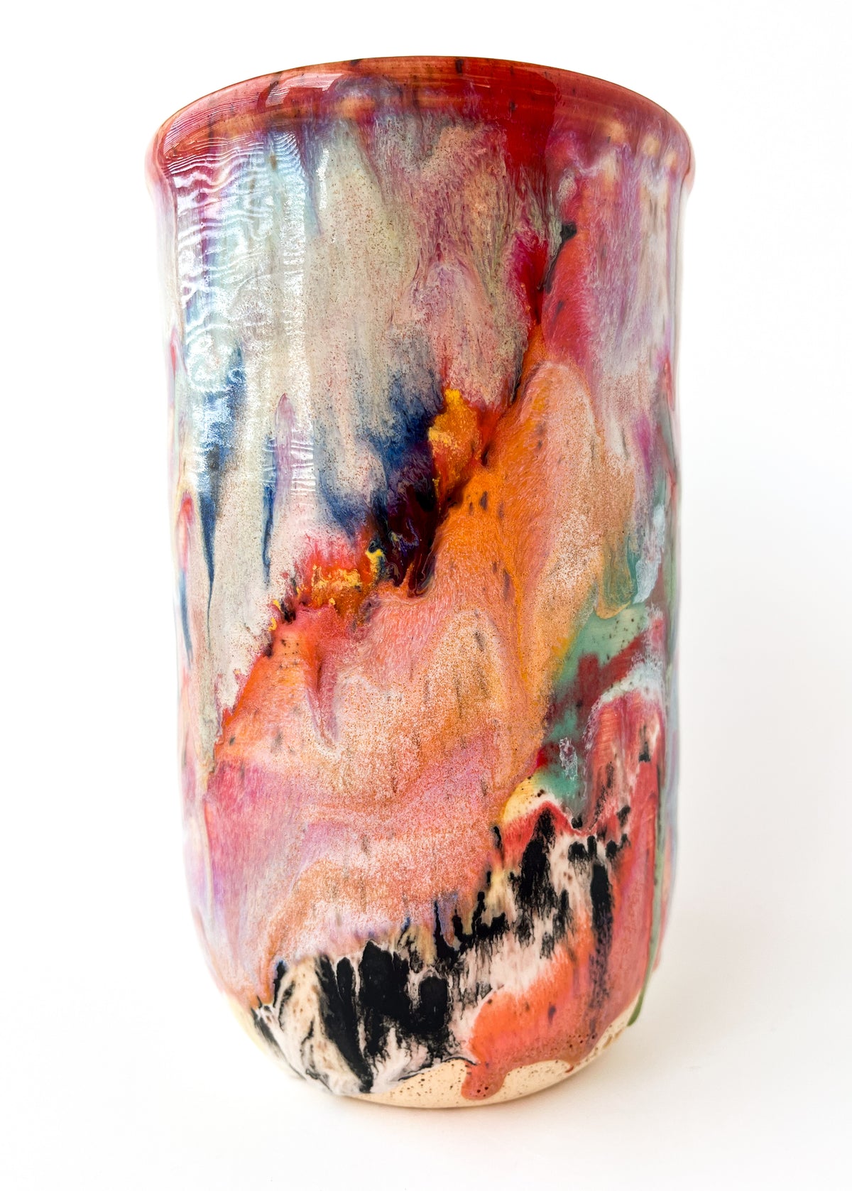 rainbow glaze bottle chiller / vase no.1