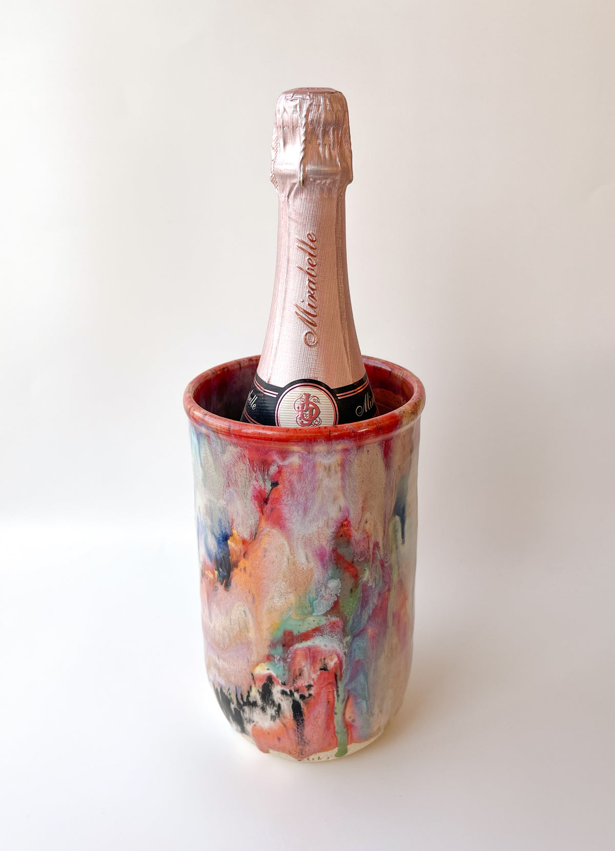 rainbow glaze bottle chiller / vase no.1