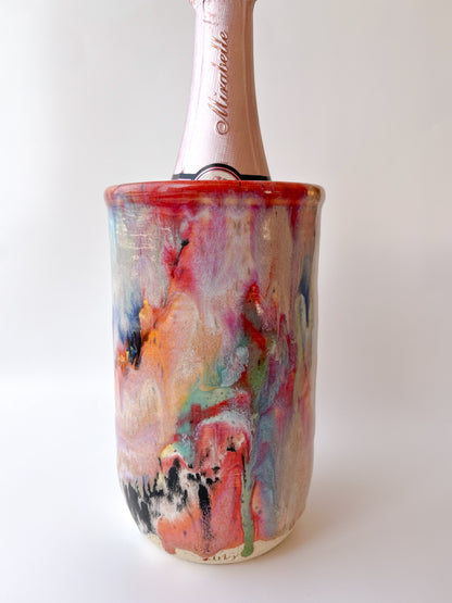 rainbow glaze bottle chiller / vase no.1