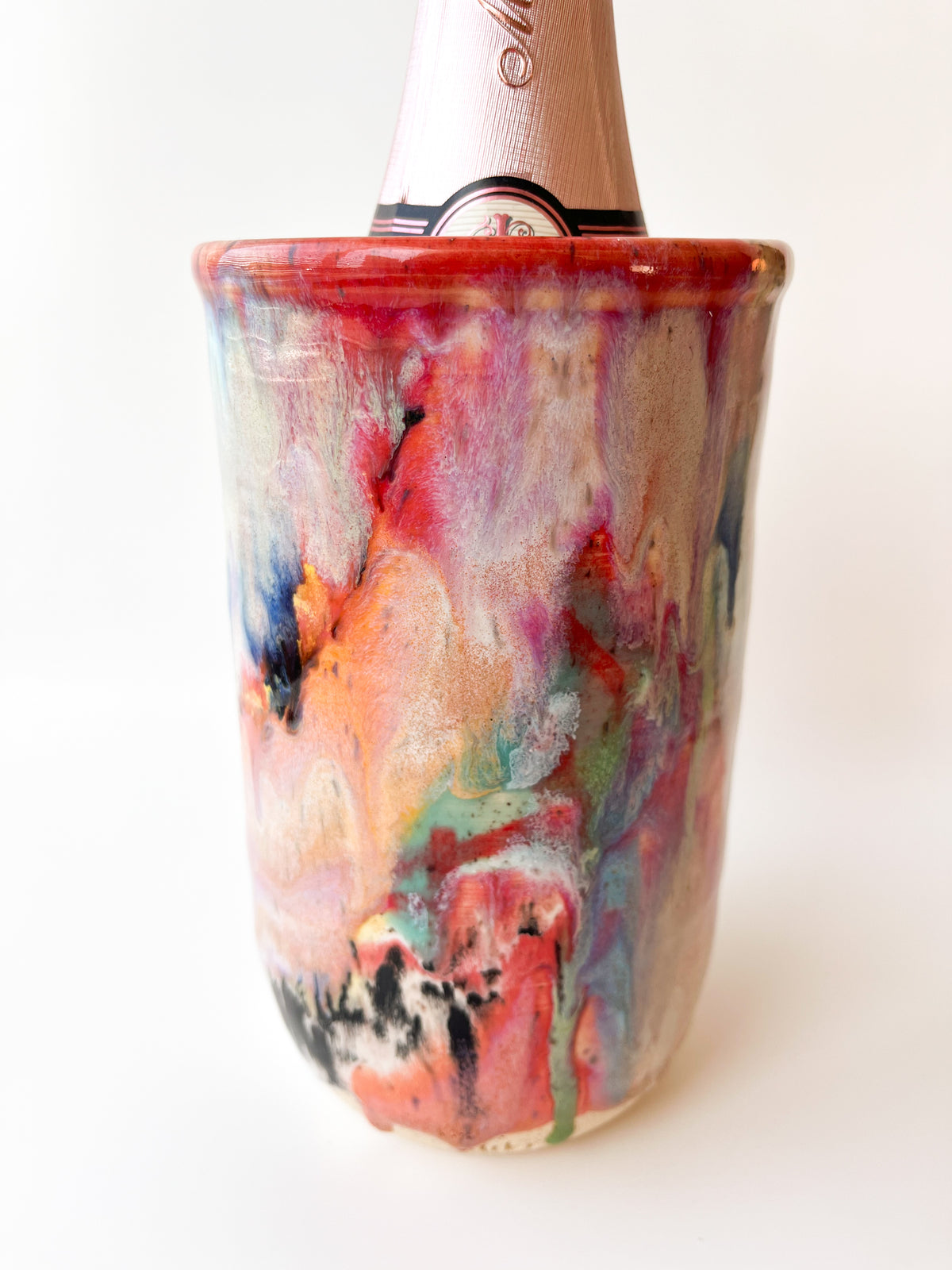 rainbow glaze bottle chiller / vase no.1