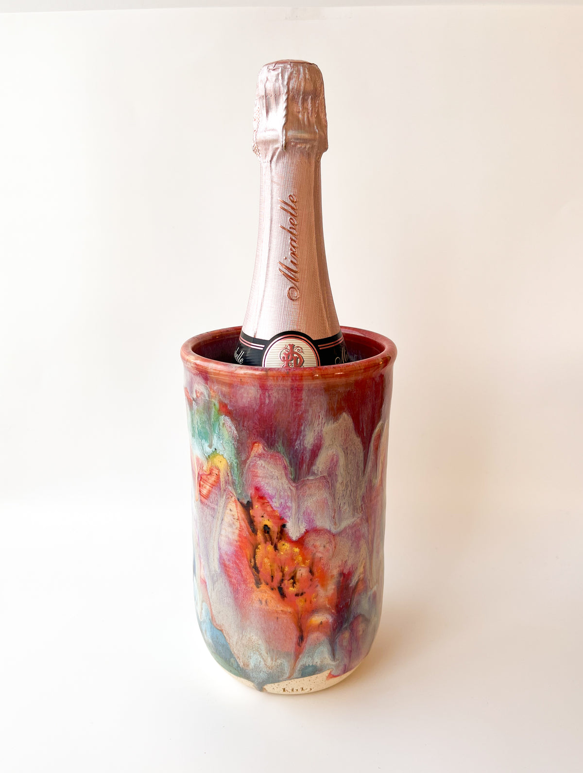 rainbow glaze bottle chiller / vase no.3