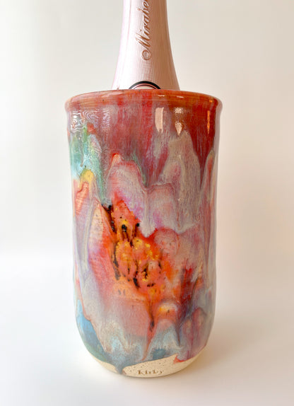 rainbow glaze bottle chiller / vase no.3