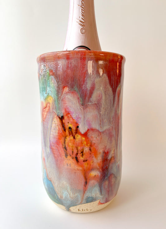rainbow glaze bottle chiller / vase no.3