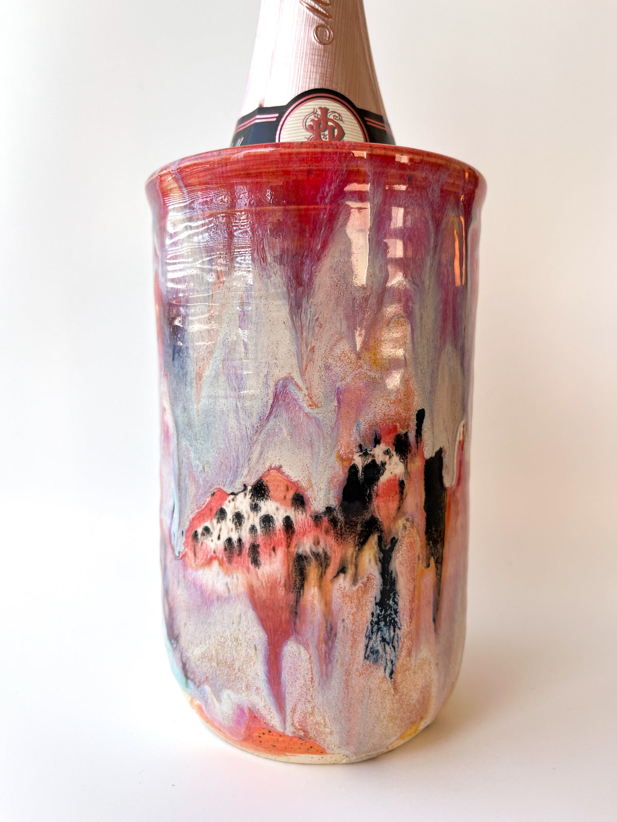 rainbow glaze bottle chiller / vase no.3