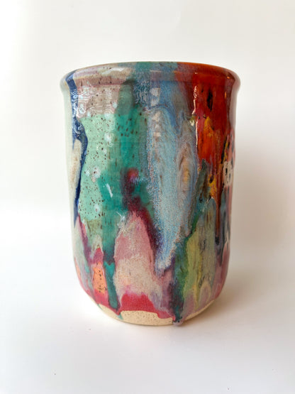 rainbow glaze utensil holder / vase no.1