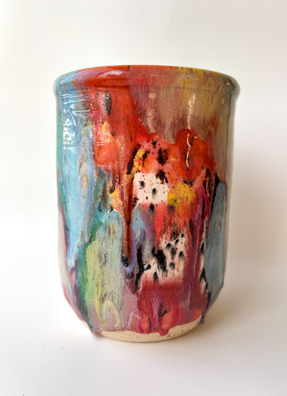 rainbow glaze utensil holder / vase no.1