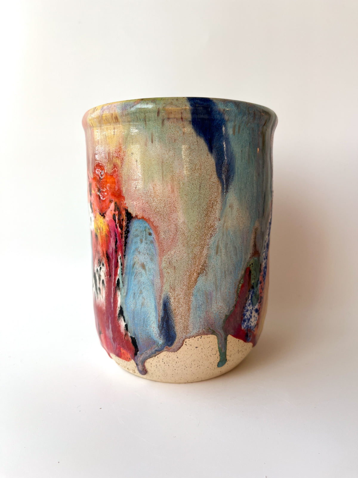 rainbow glaze utensil holder / vase no.1