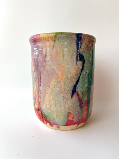 rainbow glaze utensil holder / vase no.1