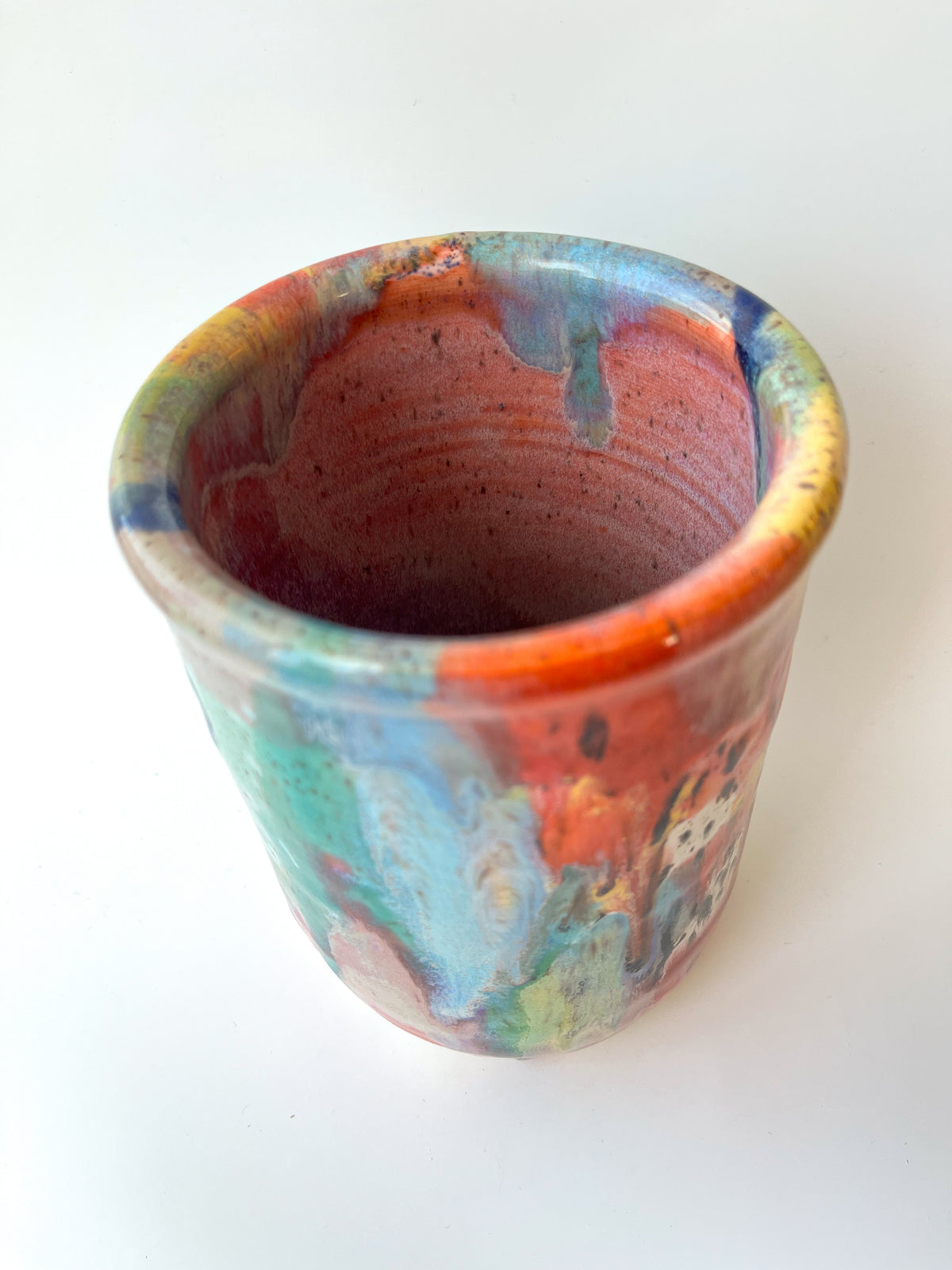 rainbow glaze utensil holder / vase no.1