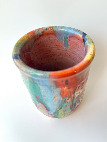 rainbow glaze utensil holder / vase no.1