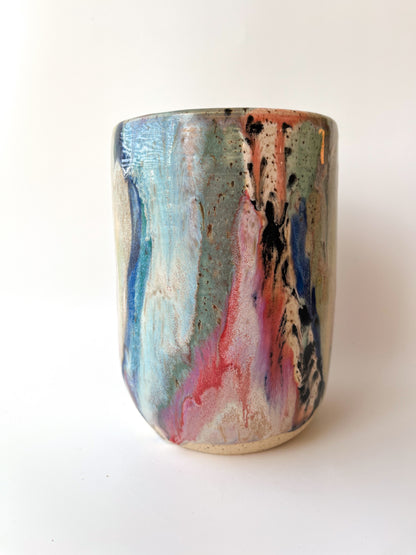 rainbow glaze utensil holder / vase no.2