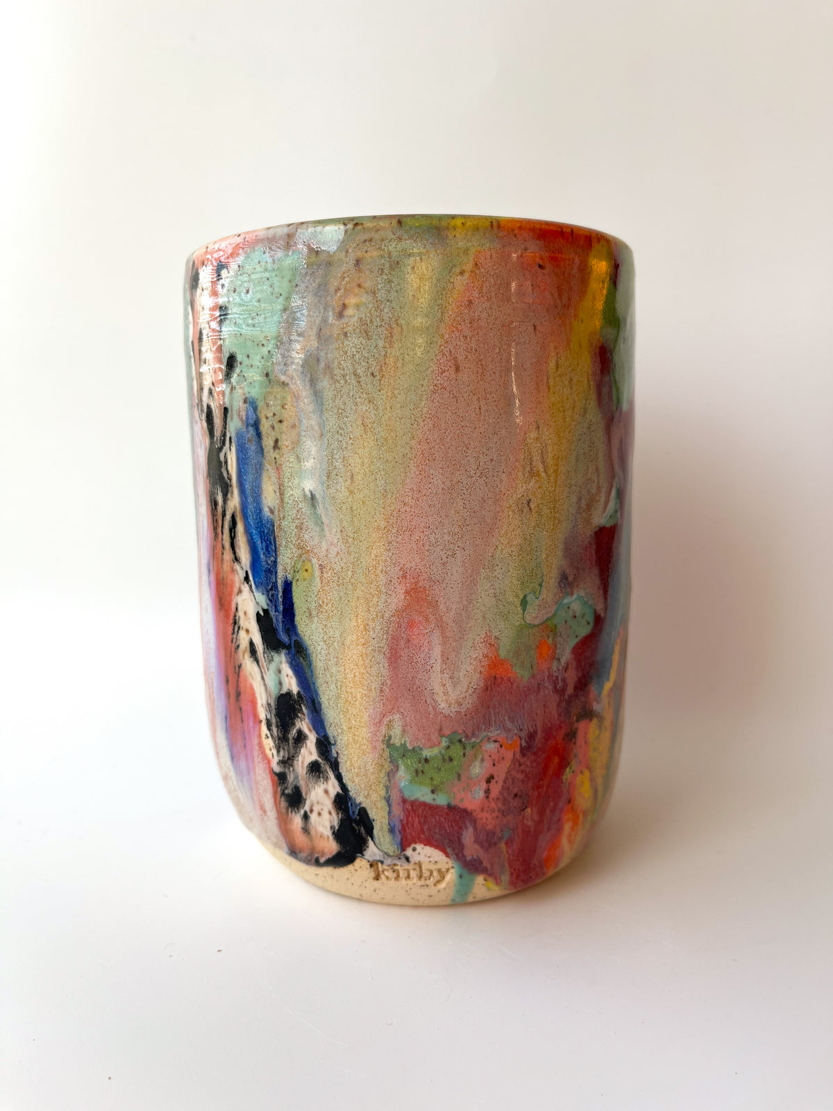 rainbow glaze utensil holder / vase no.2