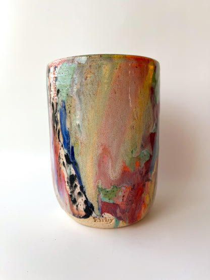 rainbow glaze utensil holder / vase no.2