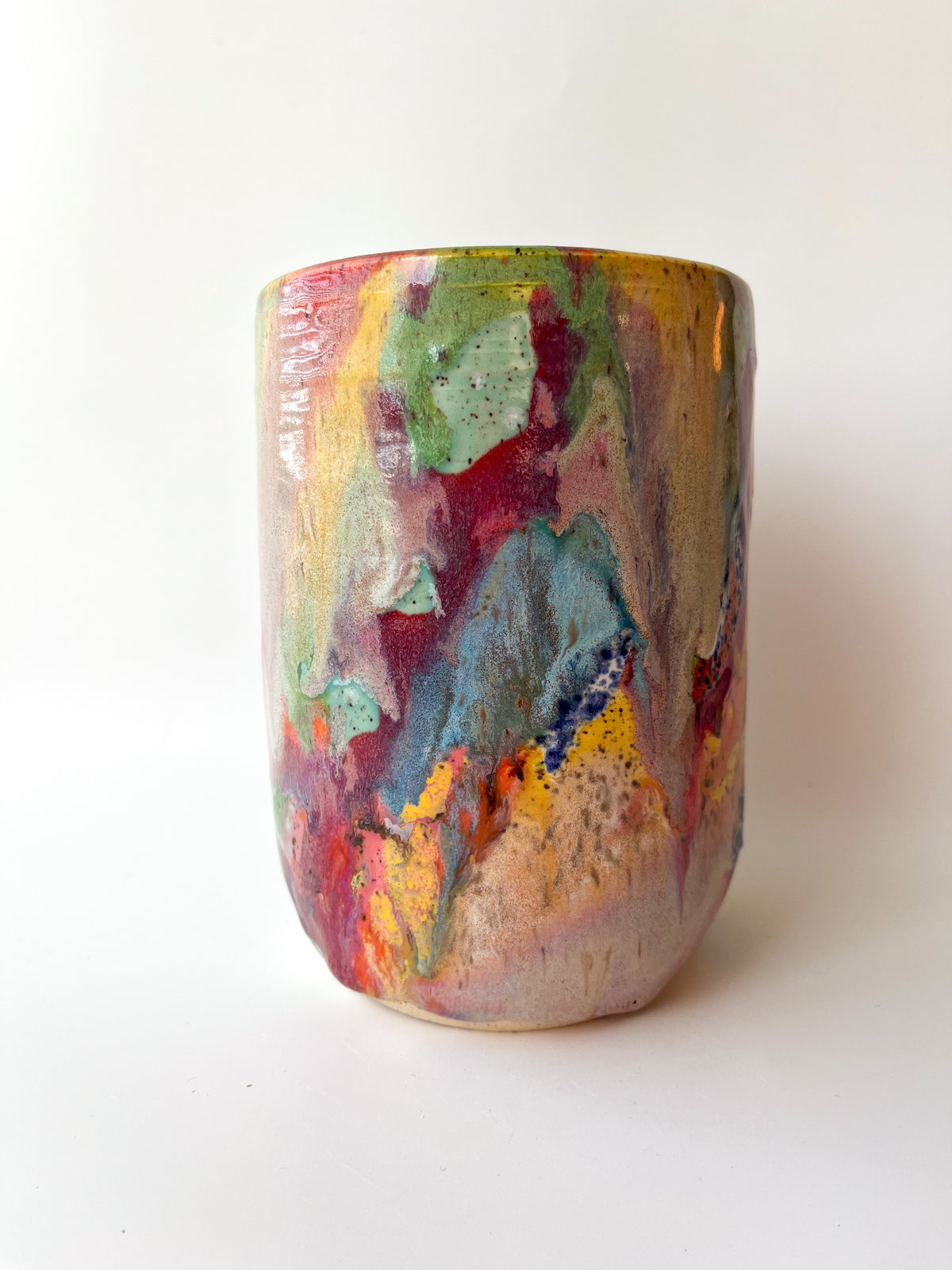 rainbow glaze utensil holder / vase no.2