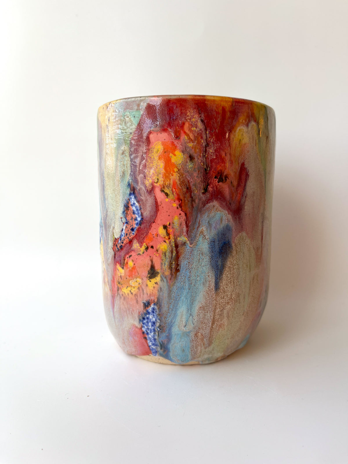 rainbow glaze utensil holder / vase no.2