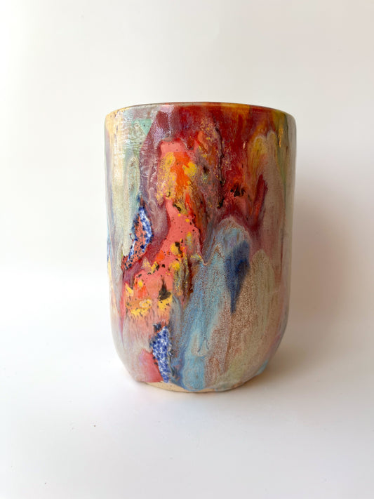 rainbow glaze utensil holder / vase no.2