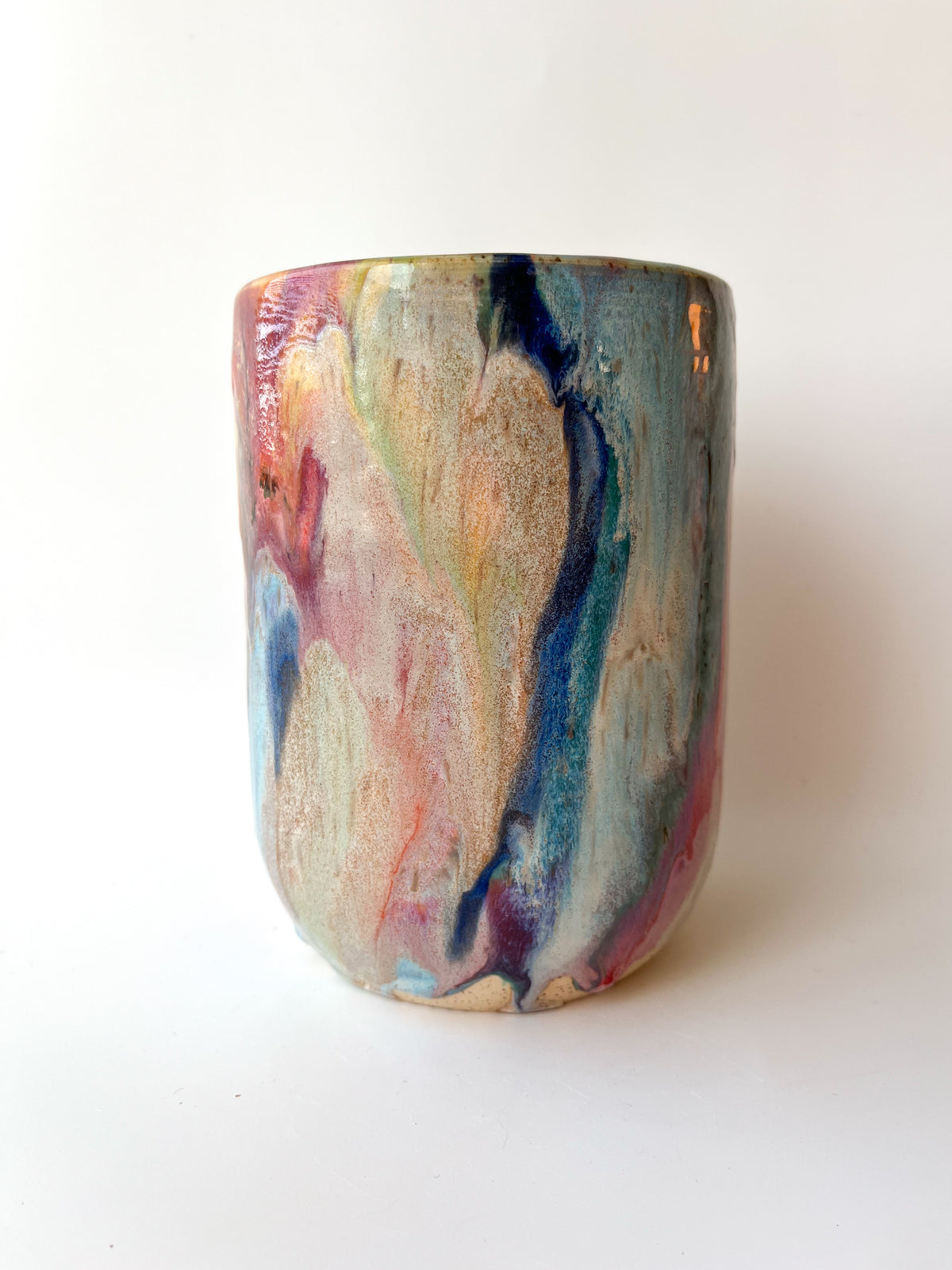 rainbow glaze utensil holder / vase no.2