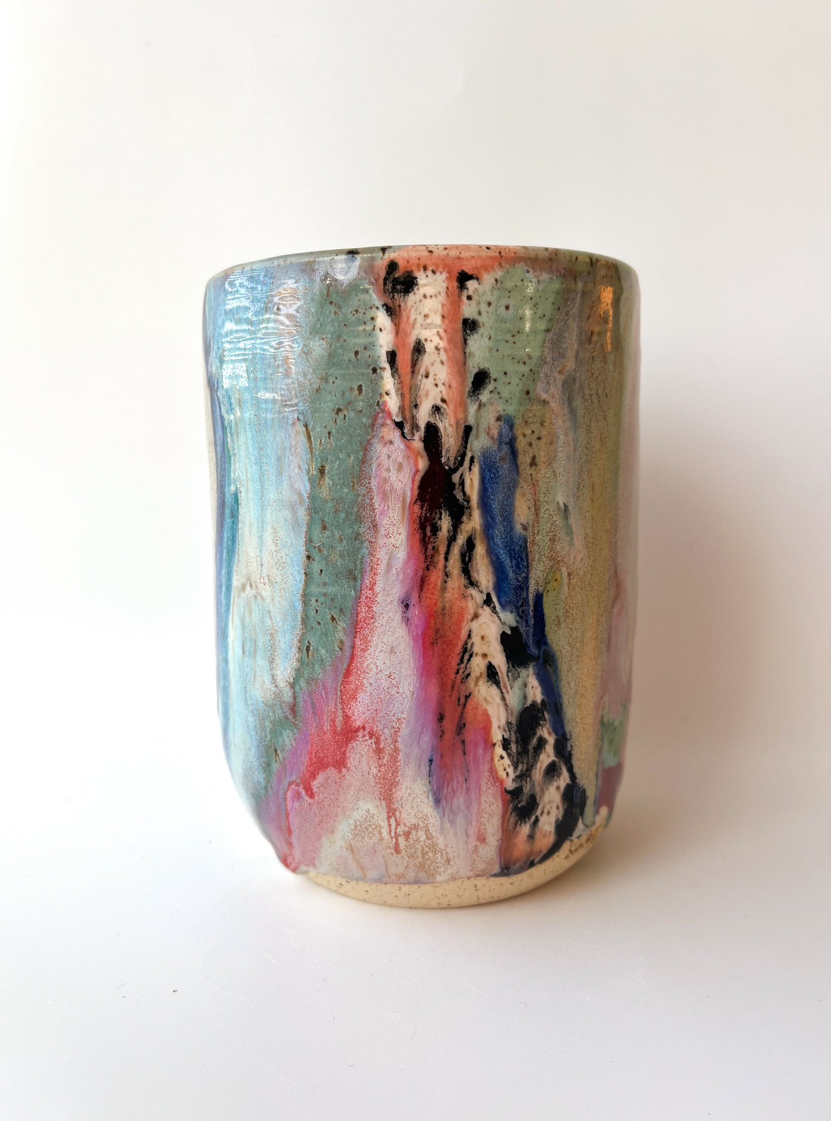 rainbow glaze utensil holder / vase no.2