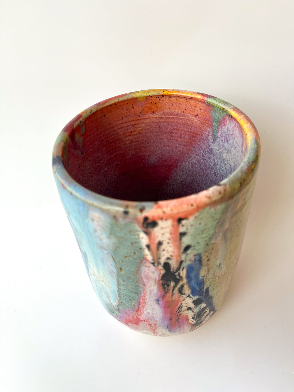rainbow glaze utensil holder / vase no.2