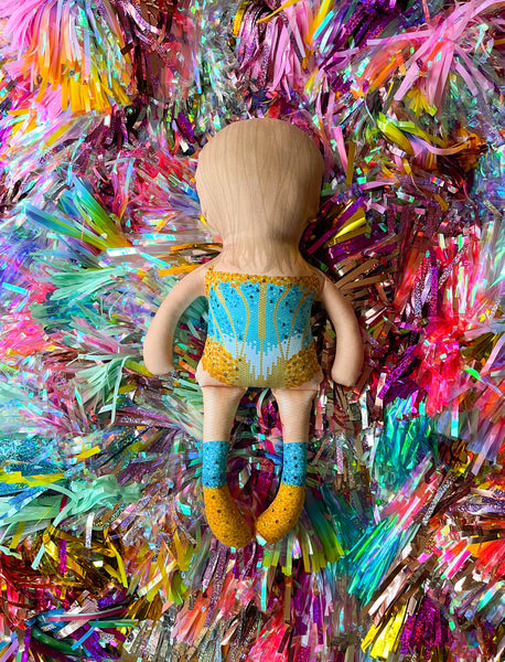 the unstuffed lover doll in teal